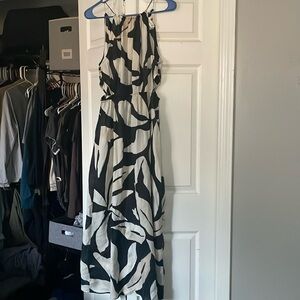 H&M long maxi dress cream and black design medium